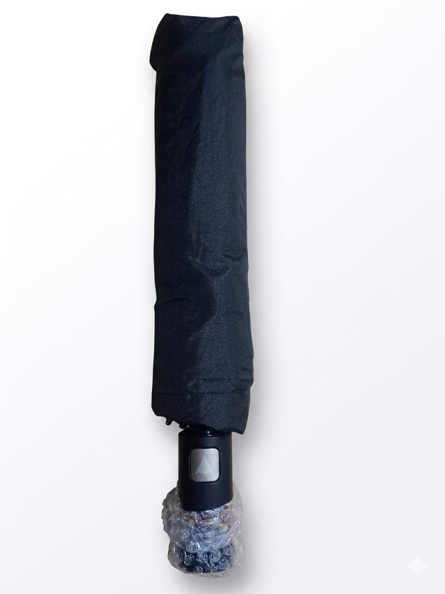 Premium Black Auto Open Umbrella | Strong Foldable Windproof Design