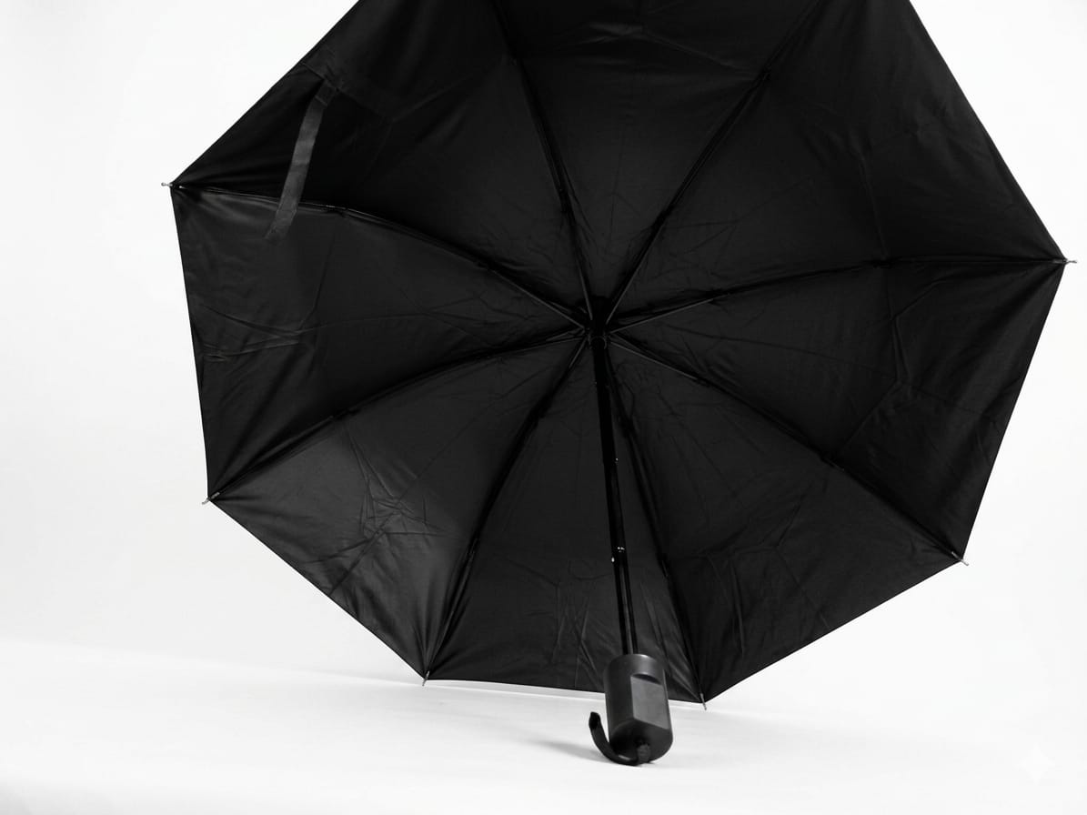 Premium All Black Foldable Umbrella – Luxury Windproof for Men & Women