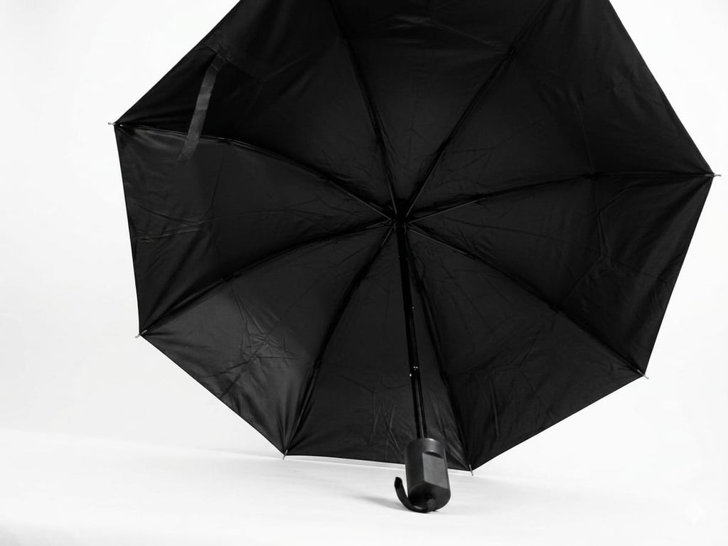 Premium Black Auto Open Umbrella | Strong Foldable Windproof Design