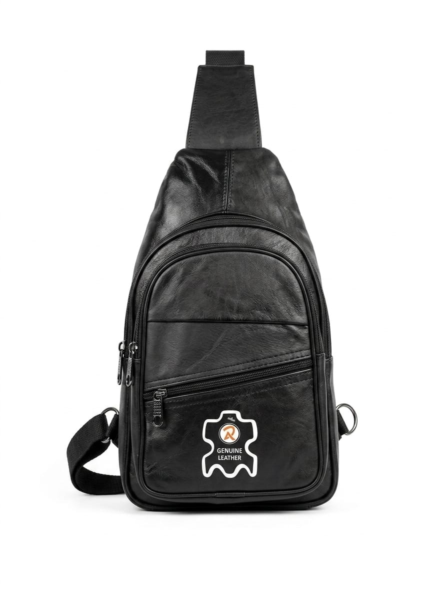 Genuine Leather Black Cross Bag | Luxury Everyday Shoulder Bag