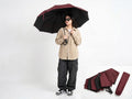 Premium Maroon & Black Foldable Umbrella – Luxury Compact Travel Umbrella for Men & Women