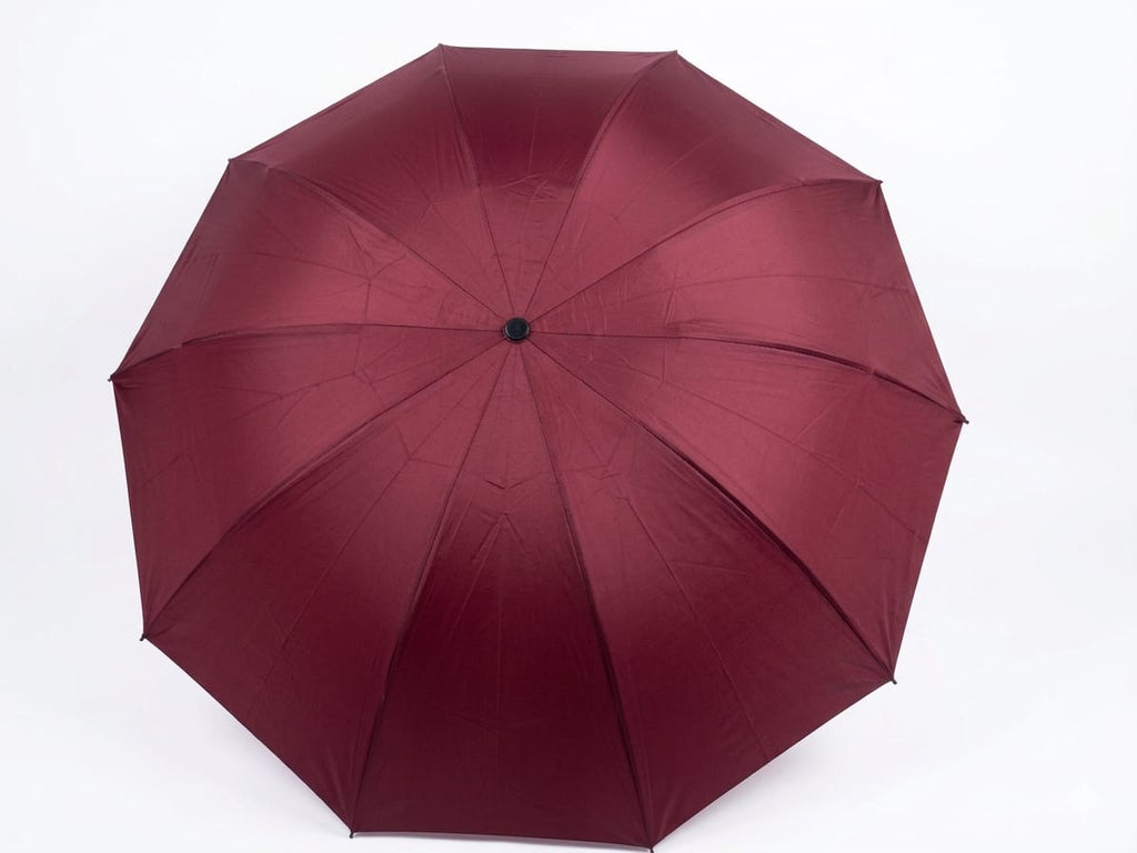 Premium Maroon & Black Foldable Umbrella – Luxury Compact Travel Umbrella for Men & Women