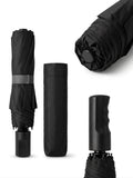 Premium All Black Foldable Umbrella – Luxury Windproof for Men & Women