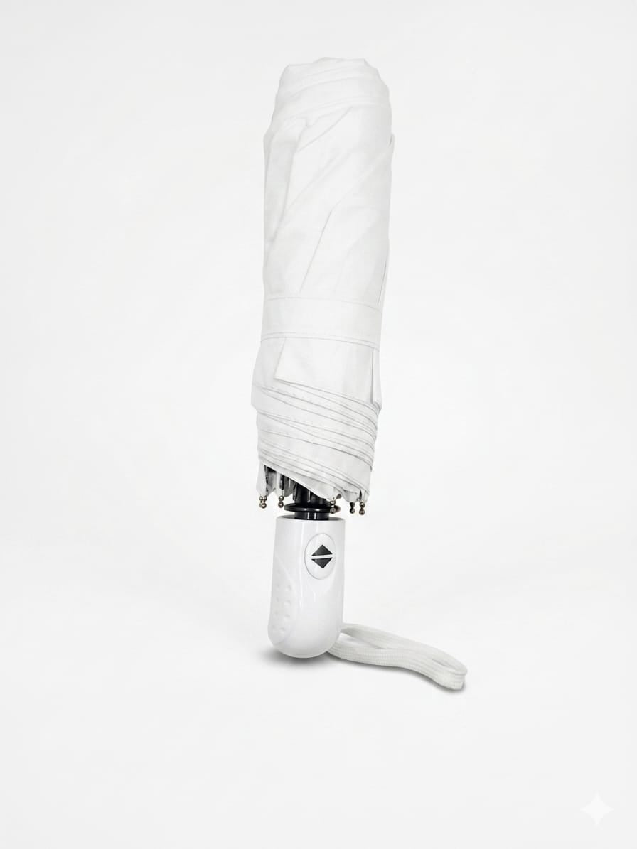 Automatic White Folding Umbrella – Premium Auto Open Close Umbrella